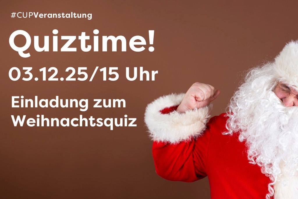 Weihnachtsmann reckt verkniffen Faust in die Luft