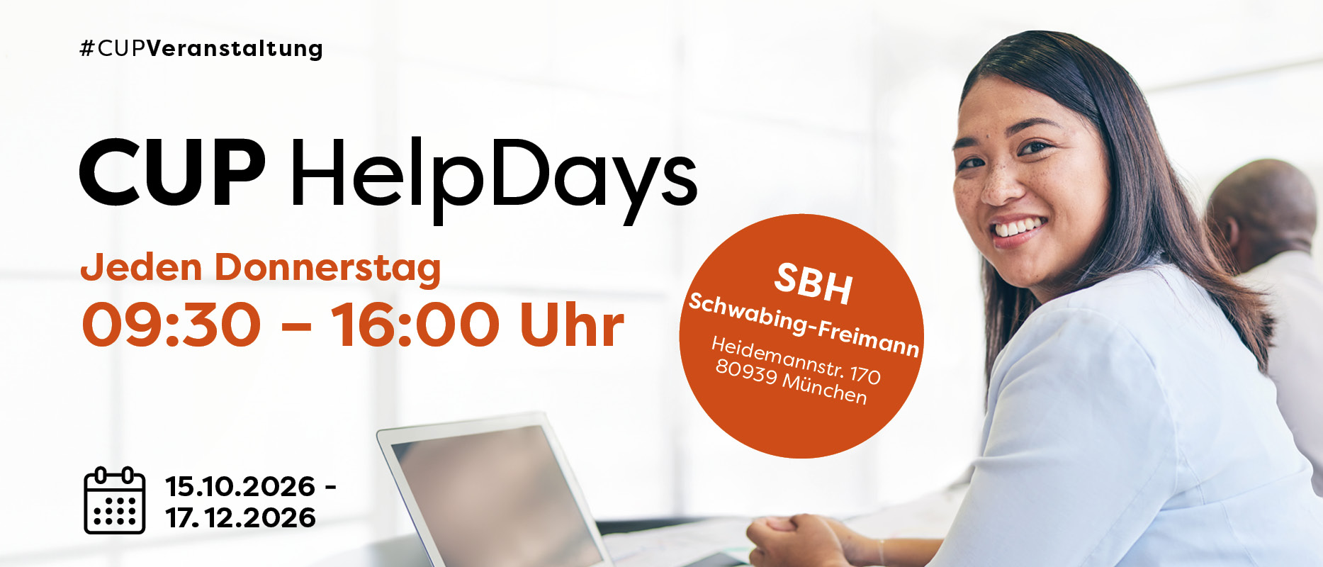 CUP HelpDays jeden Donnerstag, 9:30 Uhr bis 16:00 Uhr